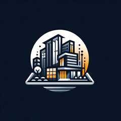 Poster - minimal modern and avant garde architecture  logo. Ideal for advertising commercial concepts, logo icon design. premium illustration. ai