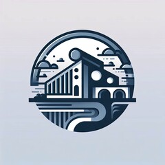 Poster - minimal modern and avant garde architecture  logo. Ideal for advertising commercial concepts, logo icon design. premium illustration. ai