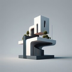 Poster - minimal modern and avant garde architecture  logo. Ideal for advertising commercial concepts, logo icon design. premium illustration. ai
