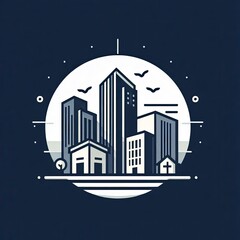 Poster - minimal modern and avant garde architecture  logo. Ideal for advertising commercial concepts, logo icon design. premium illustration. ai