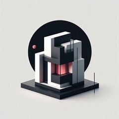 Poster - minimal modern and avant garde architecture  logo. Ideal for advertising commercial concepts, logo icon design. premium illustration. ai