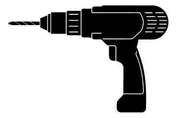 Manual hand drill vector | vector silhouette illustration on white background