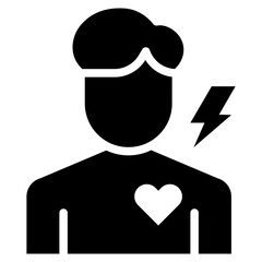 Sticker - Chest Tightness icon vector image. Can be used for Allergy Symptoms.