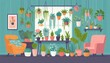 © Oleg - Flat illustration of indoor plants