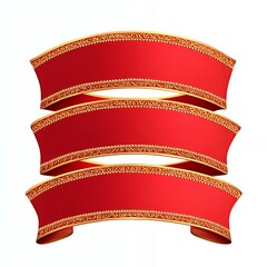 Wall Mural - Three red and gold banners with ornate edges.