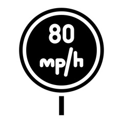 Poster - Speed Limit Sign icon vector image. Can be used for Driving School.