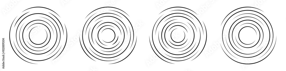 Radial Ripple Vector Ripple circles vector set. Radial signal, sonar wave, soundwave icons ...