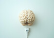 © Sabineyro - human brain with charging wire, brain charging, mental activity