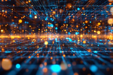 Poster - using stock technology to create an abstract illustration of general information technology, compute