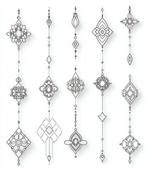 Poster - A set of intricate, black and white, geometric designs.