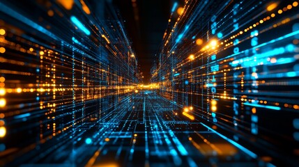 Leinwandbilder - Scripting and programming code in abstract technology. Stock.