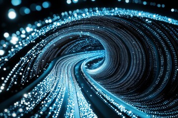 Aufkleber - Computer screen background with blue binary digital data