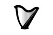 © imrangdpro - Harp musical silhouette | vector silhouette illustration on white background