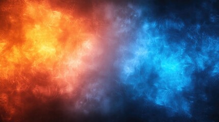 Poster - Vibrant abstract background showcasing fiery orange and cool blue textures blended seamlessly, perfect for creative designs.