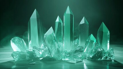 Leinwandbilder - Neon green and blue geometric shapes make up a vibrant background