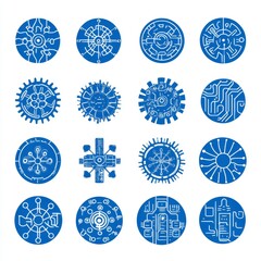 Poster - abstract logo template for electronic circuits. symbol of technology.