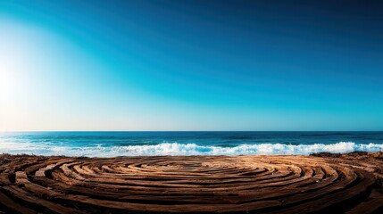 Poster - Serene coastal landscape with ocean waves.