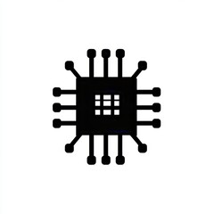 Poster - icon template of a cpu processor - modern illustration