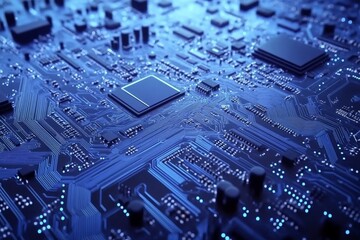 Computer programming and stock (stock) on a CPU electronic circuit board.