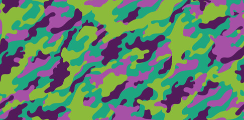 Wall Mural - Colorful camouflage pattern for clothing design. Vector camouflage military pattern	