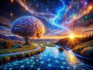 Poster - Futuristic Human Brain Activity Landscape: Visualization of Intelligence and Connectivity