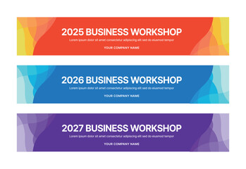 Wall Mural - set of business banner design templates in modern, geometry, abstract shape pattern style for school