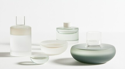 Poster - minimalist collection of elegant perfume bottles