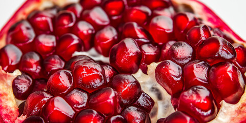 Poster - Ripe pomegranate fruit showing the juicy red seeds