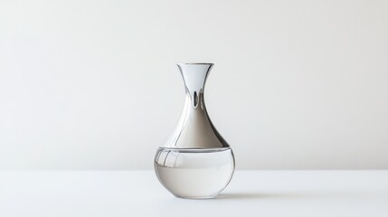 Poster - Elegant Silver Bottle with Shimmering Finish