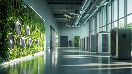 Canvas Print - A green data center solution with advanced airflow management