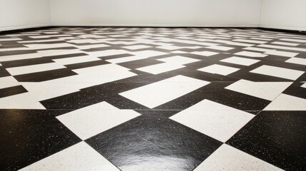 Poster - modern checkerboard floor pattern design