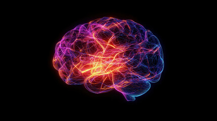 Poster - Abstract 3D Brain Design in Futuristic Style