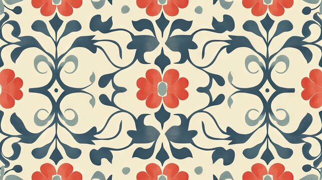 An intricate folk art illustration combining bold colors and natural motifs, celebrating the beauty of traditional art.