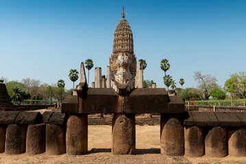 Wat Phra Sri Rattanamahathat Rat Chaworrawiharn in Si Satchanalai district, Sukhothai, Thailand.