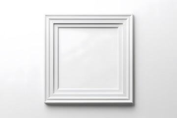 A clean, empty white photo frame with a modern design, suitable for displaying artwork or pictures.