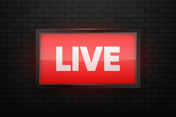 Poster - Live Streaming News, webinar, video and music. Button for channels, streaming and broadcasting. Vector illustration.