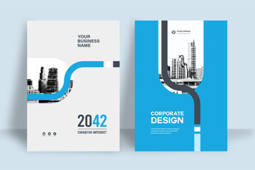 Wall Mural - city background business book cover design template