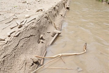 Sediment deposited by a river