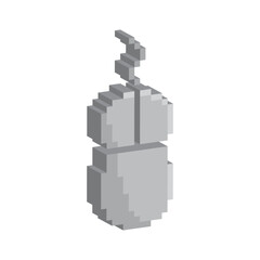 Poster - Isometric 3d  computer mouse icon 8 bit, pixel art icon for game logo.