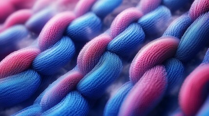 Abstract Intertwined Mesh Texture in Blue and Pink Hues