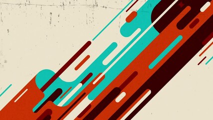 Poster - Abstract retro animation in simple futuristic style. Motion graphic design.