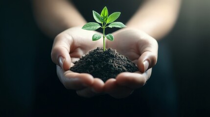 Businesswoman nurturing growth, young entrepreneur with plant featuring dollar sign leaves, symbolizing equity investment potential and prosperity