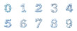 © Studio PRZ - Fluffy cloud numbers 0 to 9 isolated on transparent background for creative designs and sky-themed projects