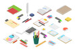 © TarikVision - 3D Isometric Flat  Set of Sketching, Various Tools for Hand Drawing