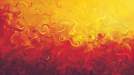 Wall Mural - A vibrant red-to-yellow gradient with swirling patterns and a subtle grainy finish.