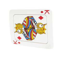 Sticker - Poker game. One playing card isolated on white