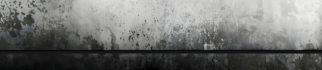 Poster - Abstract gray grunge texture, distressed metal background with scratches and stains. Gray metal plate, wall, or floor surface banner panorama