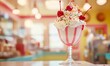 © Murda - Cherry topped milkshake with sprinkles in glass.