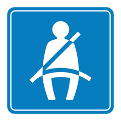 Seat Belt Icon. Fasten Seat Belt Sign Symbol. Vector Illustration. 