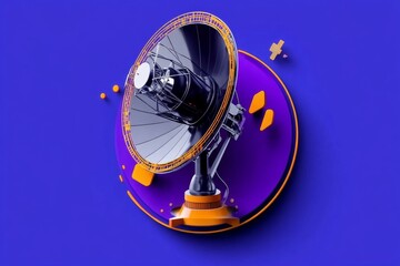 Poster - Minimalist icon of a satellite dish, with a clean design representing the connection between broadcasting and modern streaming services